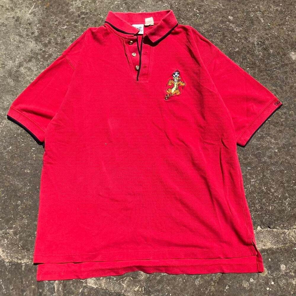 Vintage The Disney Catalog Red Tigger Soccer Polo Shirt